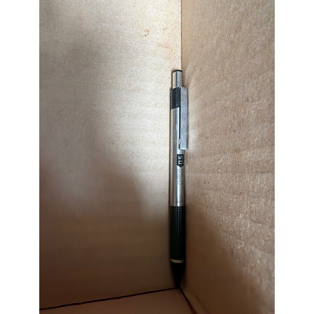 Zebra M-301 Mechanical Pencil 0.5mm Stainless Steel Barrel Silver Black Japan